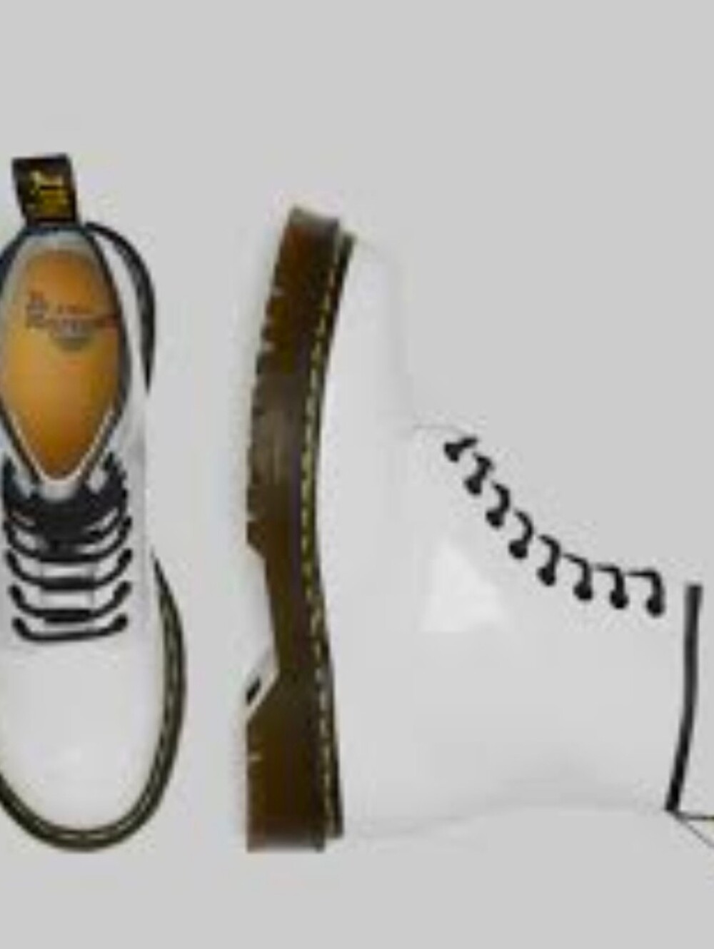 Dr. Martens 1460 White Patent Leather 8-Eye Combat Boots, Size 5